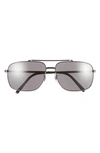 Ray Ban 62mm Pillow Sunglasses In Black