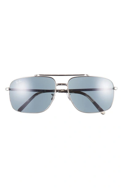 Ray Ban 62mm Pillow Sunglasses In Silver