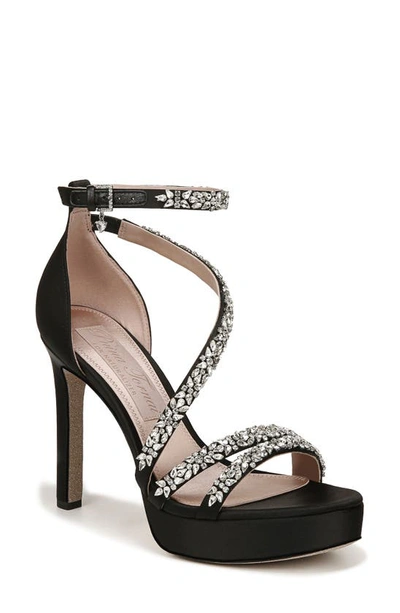 Naturalizer Pnina Tornai For  Love Ankle Strap Platform Sandal In Black Satin,stones