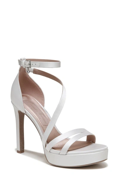 Naturalizer Pnina Tornai For  Love Ankle Strap Platform Sandal In White Satin