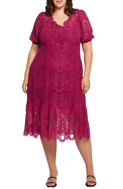 Estelle Lucca Lace Cocktail Dress In Pink