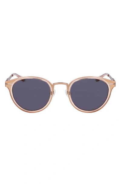 Shinola Arrow 50mm Round Sunglasses In Tan/gray Solid