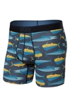 Saxx Quest Quick Dry Mesh Boxer Briefs In Mahi Mahi Wahoo- Black