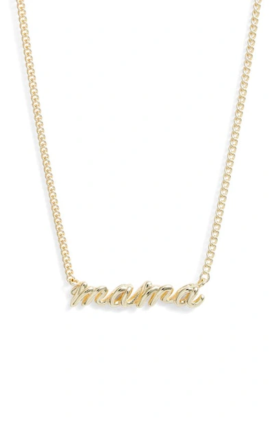 Kendra Scott Mama Script Pendant Necklace In Gold