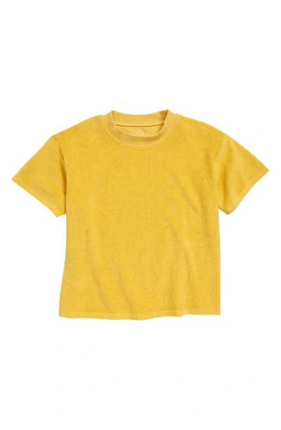 Treasure & Bond Kids' Short Sleeve Terry Cloth T-shirt In Yellow Bamboo