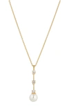 Nadri Olivia Y-necklace In Gold With Pearl