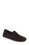 Hugo Boss Noel Moc Toe Penny Loafer In Dark Brown