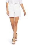 Nydj Frayed High Waist A-line Shorts In Optic White
