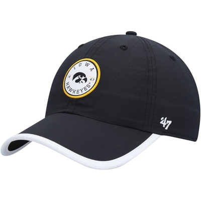 47 '  Black Iowa Hawkeyes Microburst Clean Up Adjustable Hat