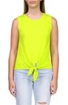 Sanctuary Good Days Tie Hem Tank In Green Ener