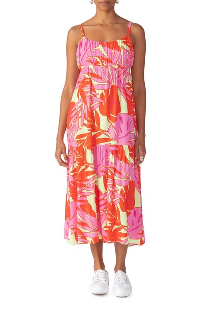 Sanctuary Floral Drop Seam Maxi Dress In Paradise Pop