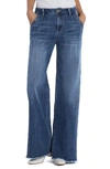 Hint Of Blu Mighty High Waist Wide Leg Jeans In Light Retro