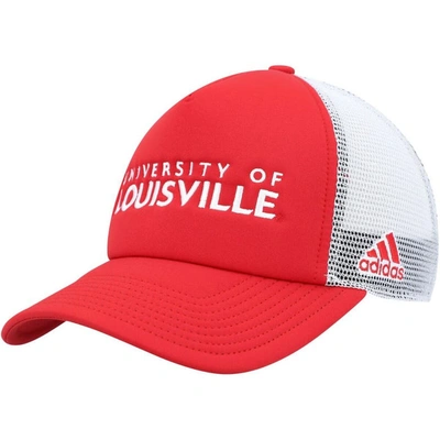 Adidas Originals Adidas Red Louisville Cardinals Foam Trucker Snapback Hat