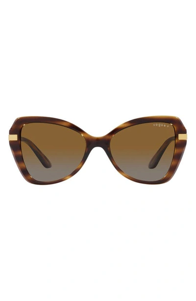 Vogue 53mm Gradient Polarized Butterfly Sunglasses In Dark Havana