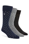 Polo Ralph Lauren Pindot Assorted 3-pack Dress Socks In Navy Assorted