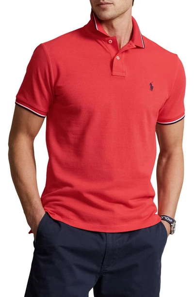 Polo Ralph Lauren Tipped Piqué Polo In Red Reef
