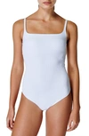 Sweaty Betty Capri Square Neck One-piece Swimsuit In White