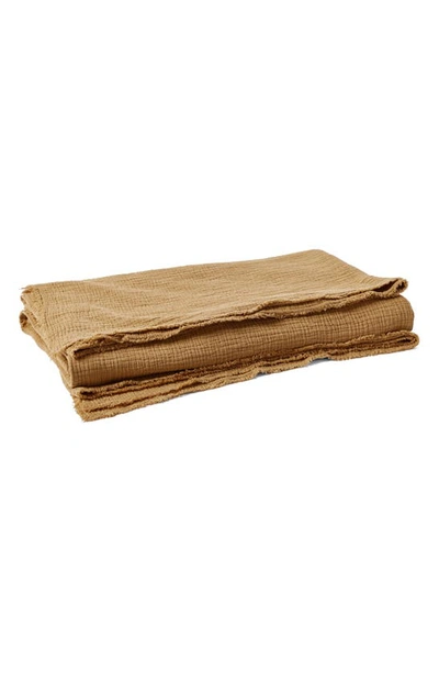 Coyuchi Topanga Organic Cotton Matelassé Blanket In Hazel
