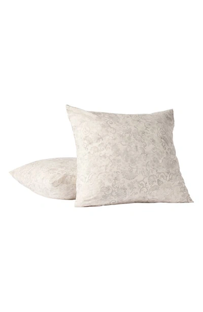 Coyuchi Solana Organic Cotton Pillow Sham In Undyed W/ Grays Botanical
