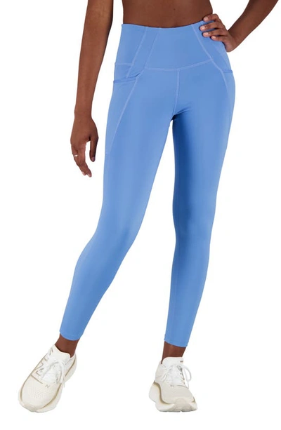 New Balance Shape Shield Pocket 7/8 Crop Leggings In Heritage Blue