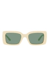 Tory Burch 51mm Rectangular Sunglasses In Milky Ivory