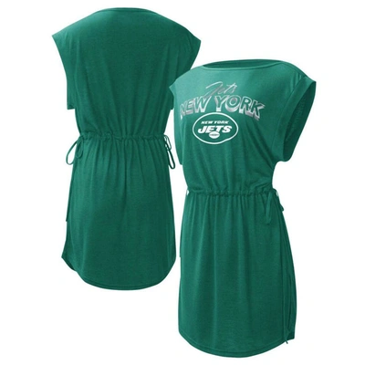 G-iii 4her By Carl Banks Green New York Jets G.o.a.t. Swimsuit Cover-up