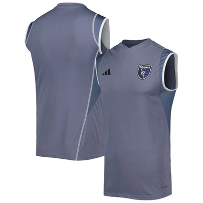 Adidas Originals Adidas Gray San Jose Earthquakes 2023 On-field Sleeveless Training Jersey