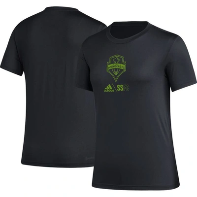 Adidas Originals Adidas Black Seattle Sounders Fc Aeroready Club Icon T-shirt