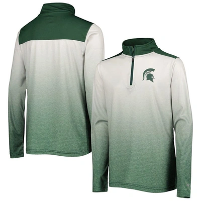 Colosseum Kids' Youth  White/green Michigan State Spartans Max Quarter-zip Jacket