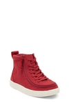Billy Footwear Kids' Classic Hi-rise Sneaker In Red Jersey Linen