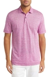 Hugo Boss Press Heathered Linen Piqué Polo In Dark Pink