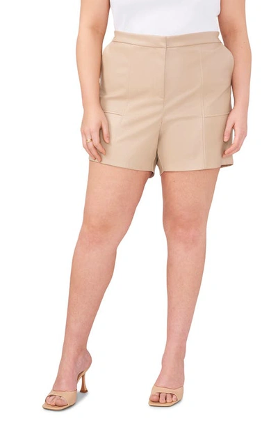Halogen Faux Leather Shorts In Oxford Tan