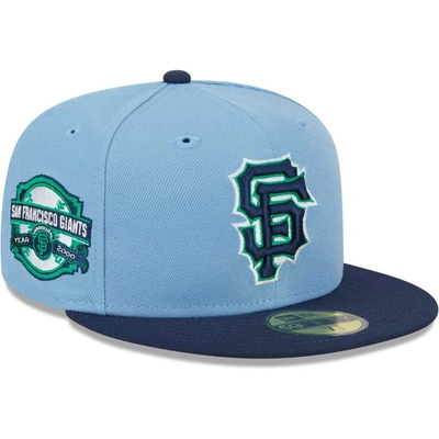 New Era Men's  Sky Blue, Cilantro San Francisco Giants 2002 World Series 59fifty Fitted Hat In Light Blue,navy