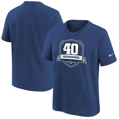 Nike Kids' Youth  Blue Indianapolis Colts 40th Anniversary T-shirt
