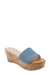 Bandolino Kennie Platform Wedge Sandal In Blue Denim