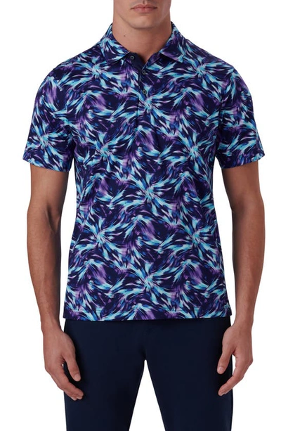 Bugatchi Digital Print Cotton Polo Shirt In Orchid