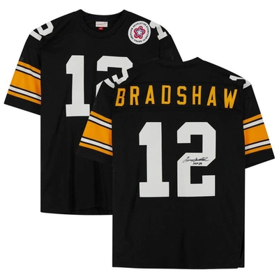 Fanatics Authentic Terry Bradshaw Pittsburgh Steelers Autographed Black Mitchell & Ness Authentic Jersey With "hof 89"