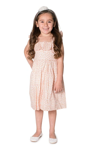 Popatu Kids' Floral Ruffle Trim Dress In Pink