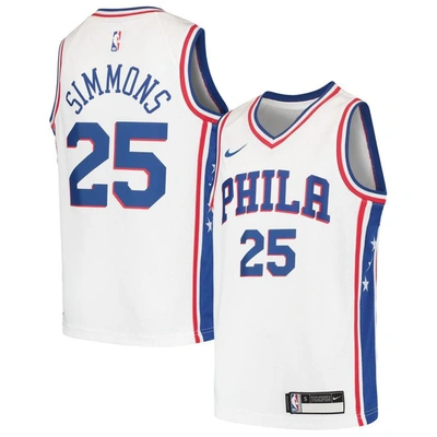 Nike Kids' Youth  Ben Simmons White Philadelphia 76ers Swingman Jersey