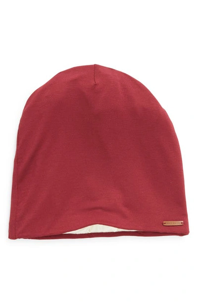 Grace Eleyae Slap Satin Lined Knit Cap In Wine
