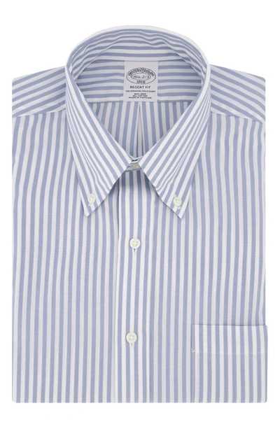 Brooks Brothers Non-iron Regent Fit Dress Shirt In Clsscstpltblue