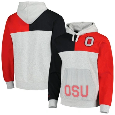 Mitchell & Ness Men's  Heather Gray Ohio State Buckeyes Tie-breaker Pullover Hoodie