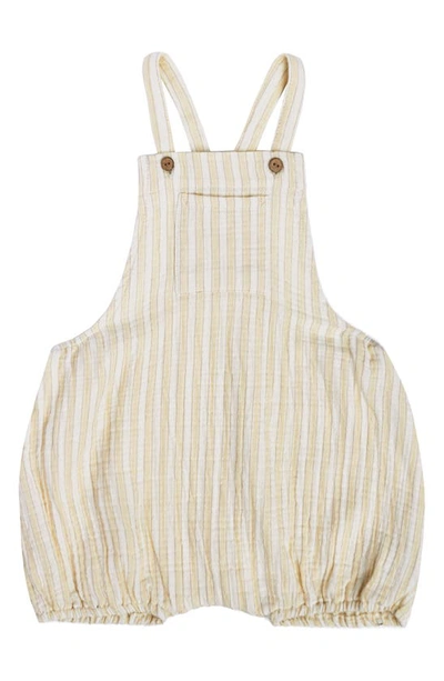 Quincy Mae Babies' Hayes Stripe Organic Cotton Shortalls In Vintage-stripe