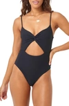 L*space Kyslee Twisted Cutout One-piece Swimsuit In Black