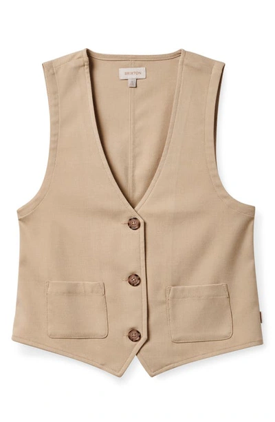 Brixton Patch Pocket Vest In Safari