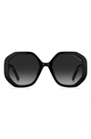 Marc Jacobs 53mm Gradient Round Sunglasses In Black Grey Shaded