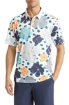 Swannies Mellblom Floral Golf Polo In White-marine