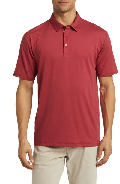 Swannies James Solid Stretch Golf Polo In Red Heather