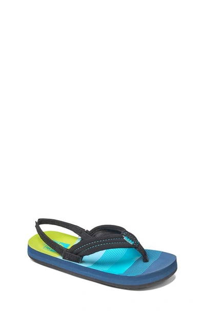 Reef Kids' Little Ahi Flip Flop In Aqua/ Green