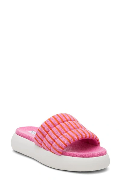 TOMS Mallow Slide Terry - Pink Striped TOMS Mallow Slide Terry - Pink Striped